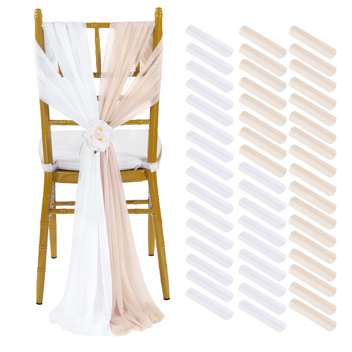 Chair Sash Organza - 10/50PCS Chiffon Chair Sashes Wedding Chair