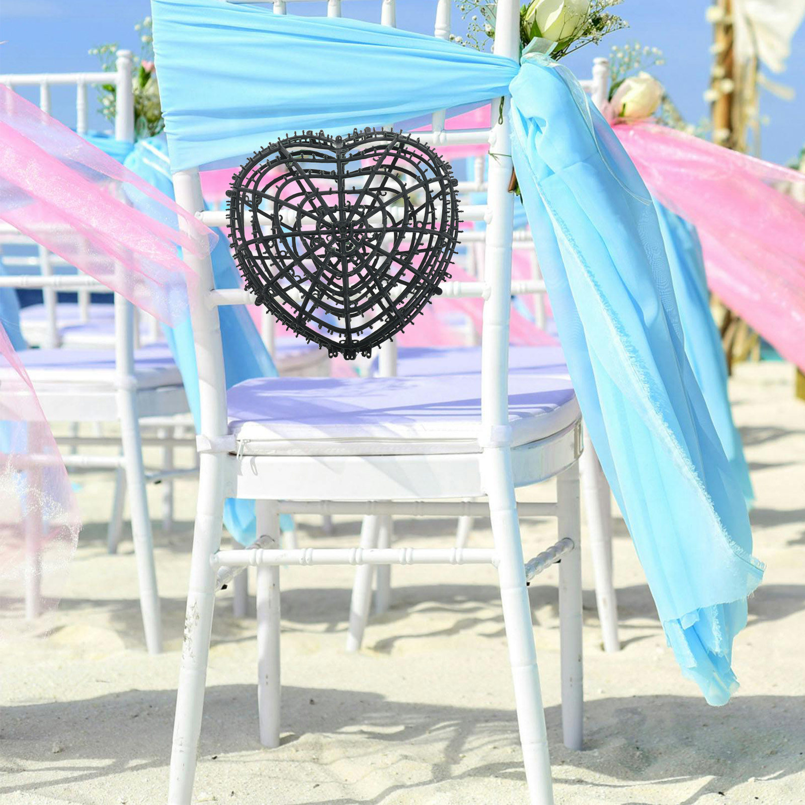 Wedding Support - 2Pcs Plastic Heart Shape Topiary Support