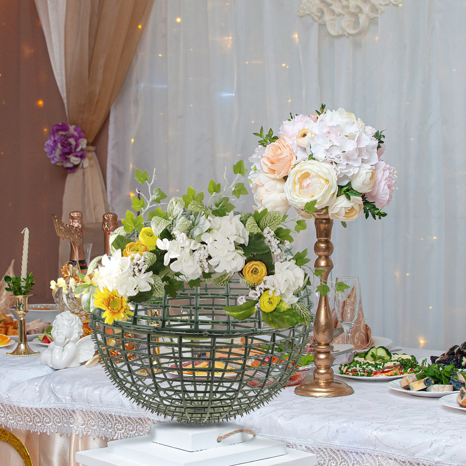 Wedding Support - 3Pcs Decorative Flower Ball Holder Plastic