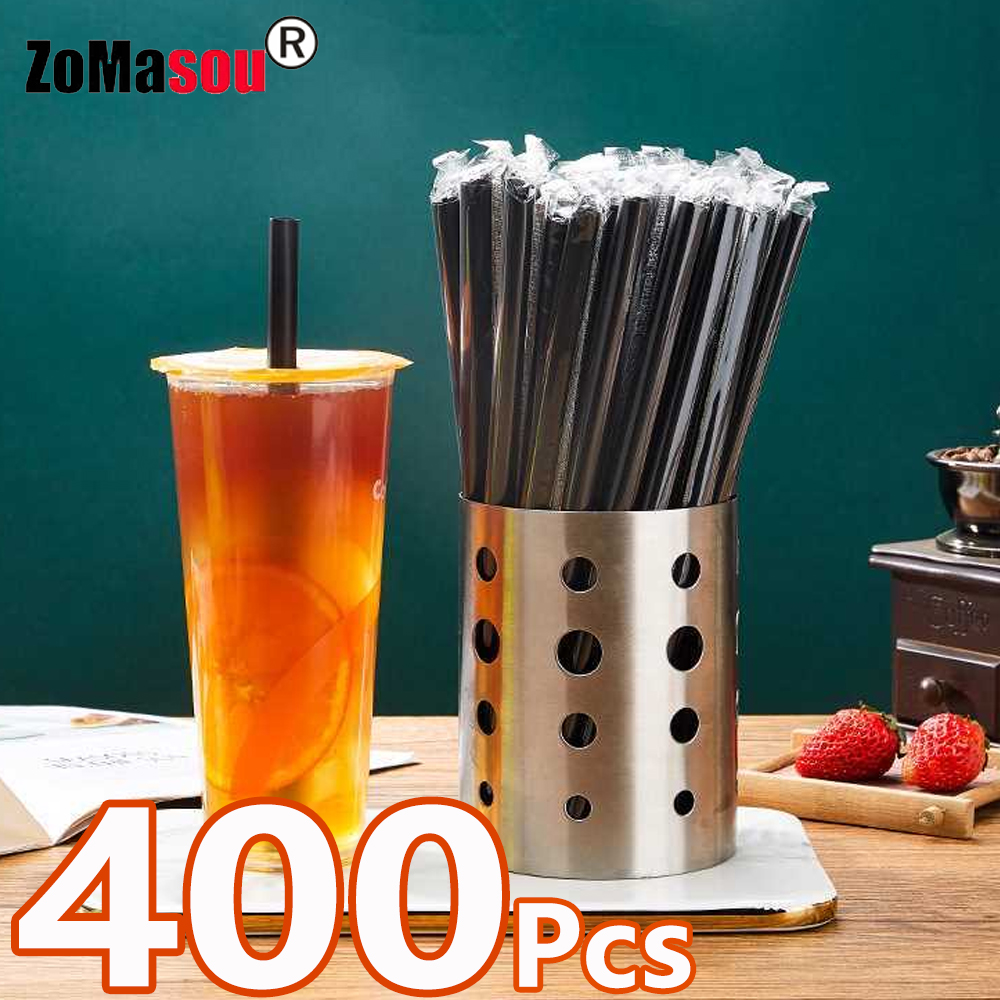 Wedding Fountain - 50/400Pcs Large Black Drinking Straws Big