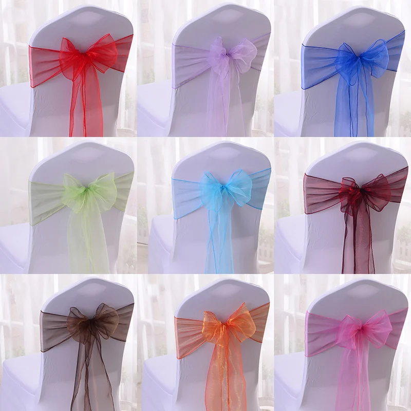 Chair Sash Organza - 50/100pcs High Quality Sash Organza Chair