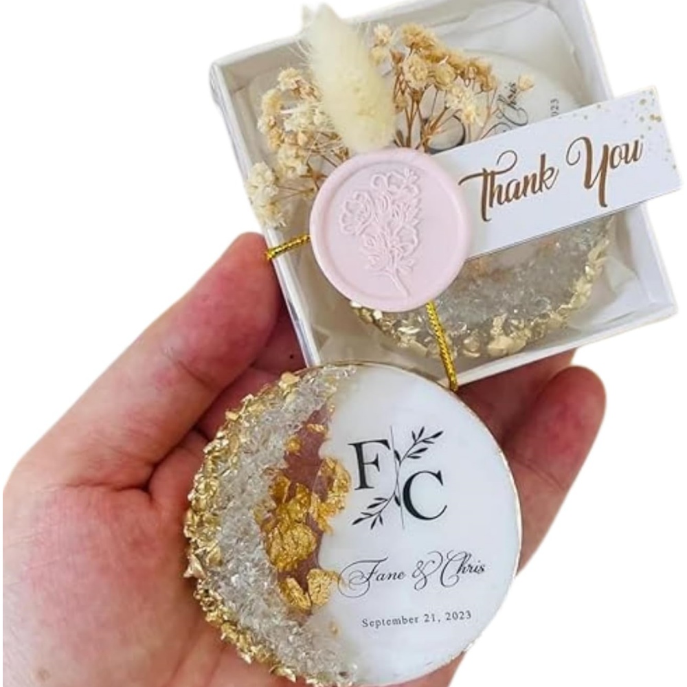 Wedding Package Gold - Personalized Wedding Gold Epoxy Magnet Favor
