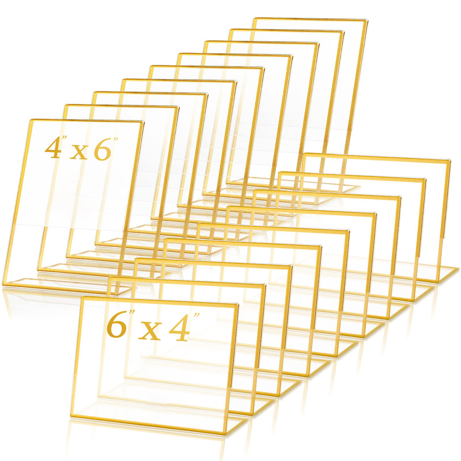 Table Number Gold - Gold Frame Acrylic Sign Holder Wedding
