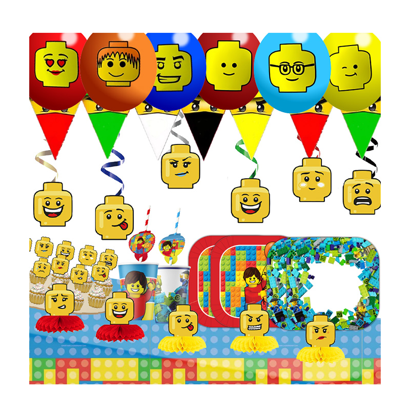 Wedding Cake Supply - Building Blocks Happy Birthday Banner Party