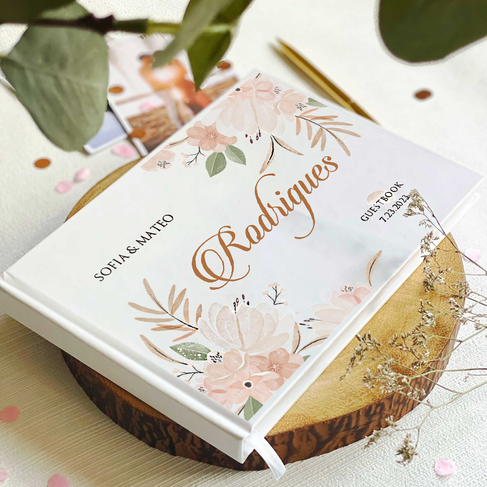 Wedding Supply List - Custom Wedding White Guest Book Watercolor