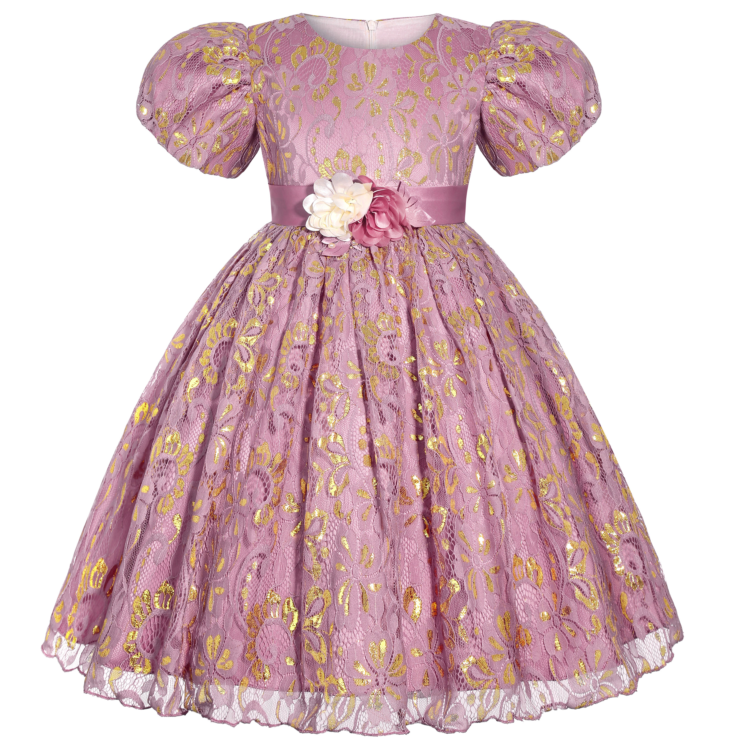 Wedding Lulu - Lace flowered bow tie princess dress