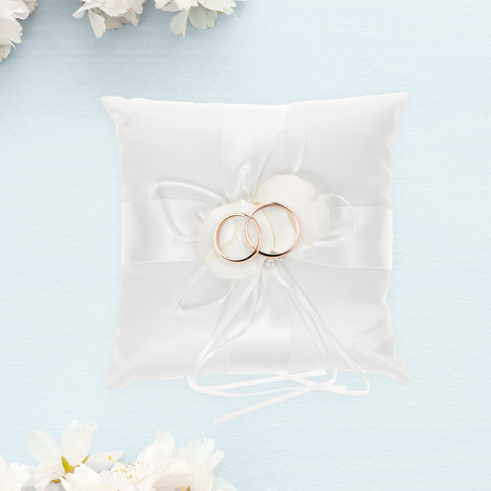 Ring Bearer Pillow - White 20x20cm Pocket Ring Pillow Wedding