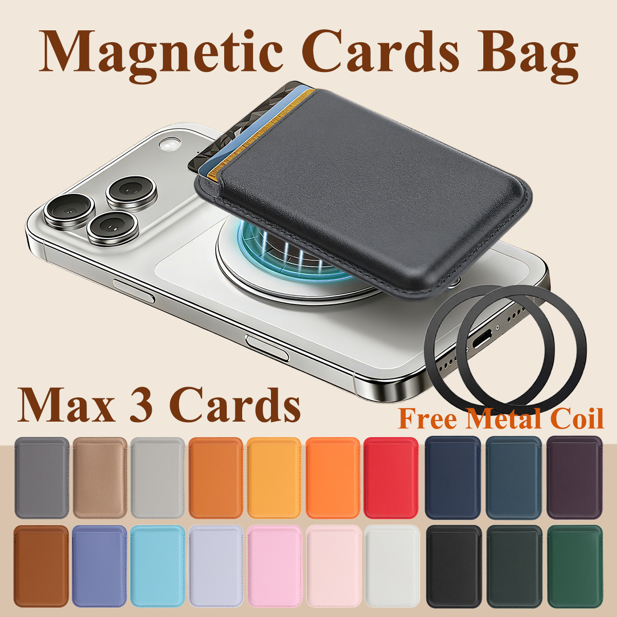 Place Card Holder - Magnetic Cards Holder Bag For iphone