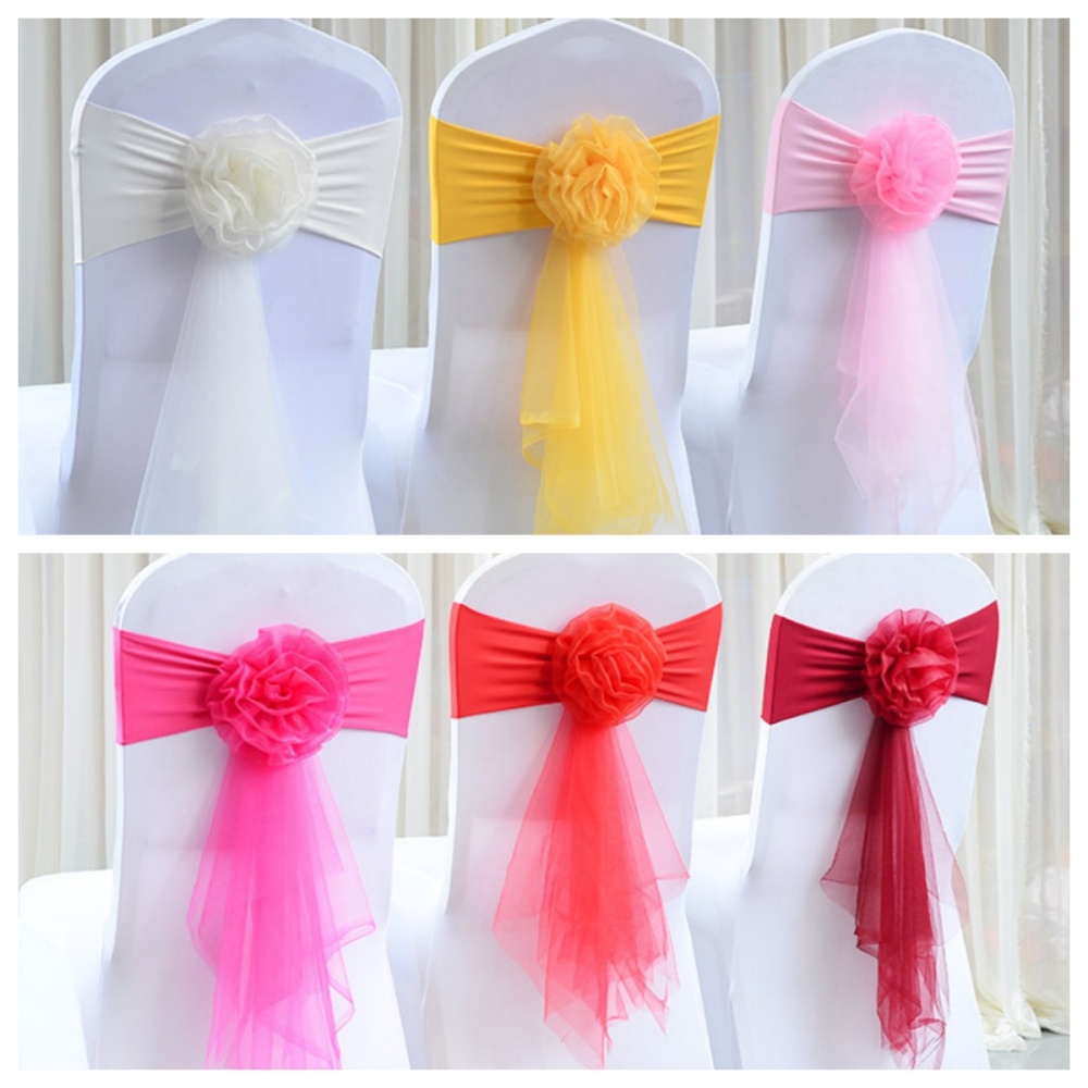 Chair Sash Organza - Chair Sashes Romantic Organza Ribbon Decoration