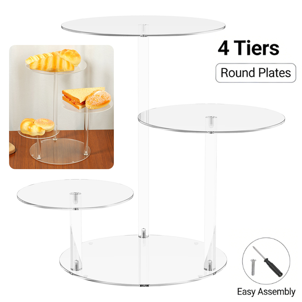 Wedding Support - 4 Tier Cake Stand Acrylic Transparent