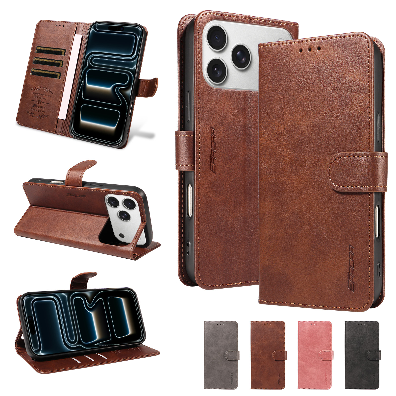 Place Card Holder - Faux Leather Phone Case for Samsung