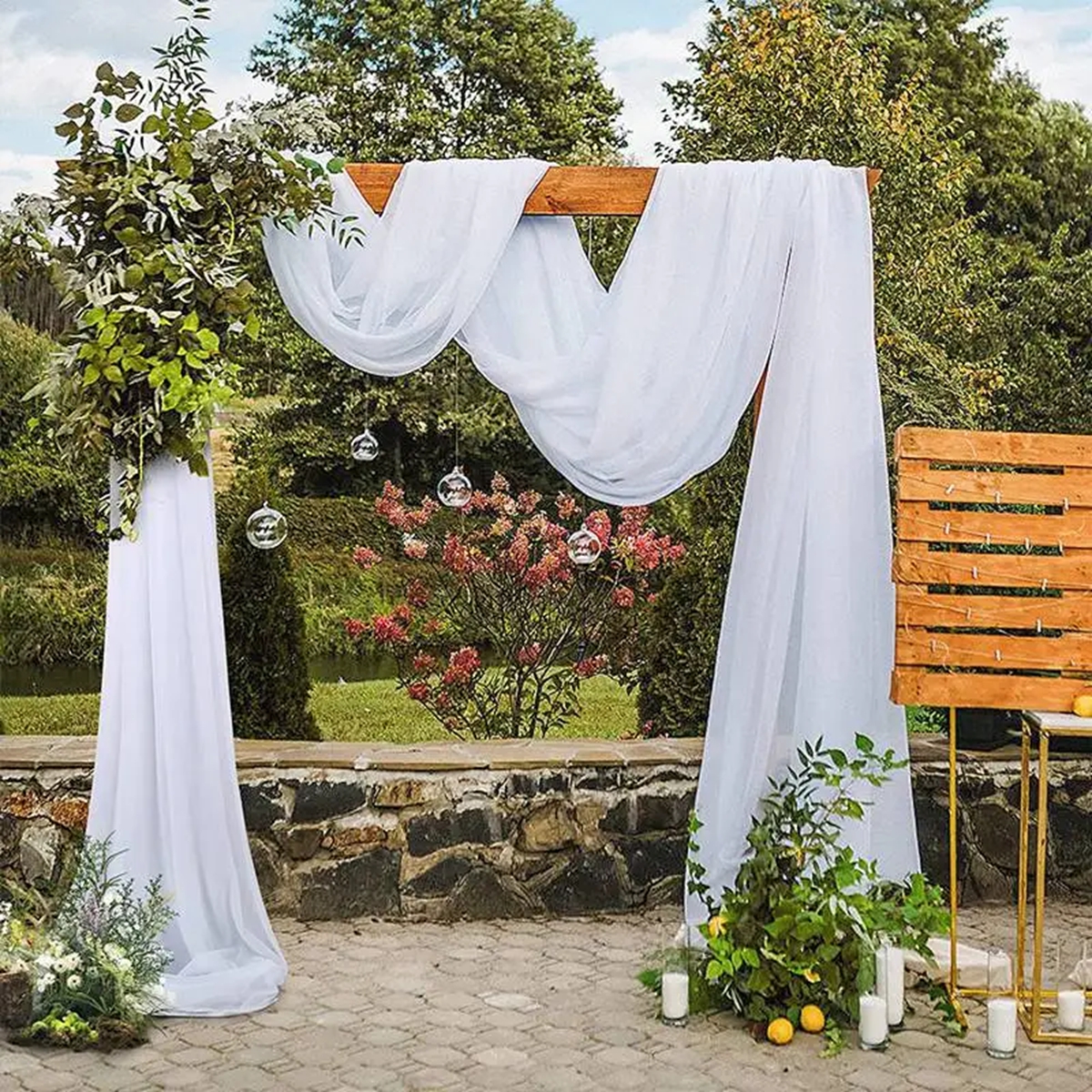 Chair Sash Organza - 5/10M Sheer Crystal Wedding Tulle Roll