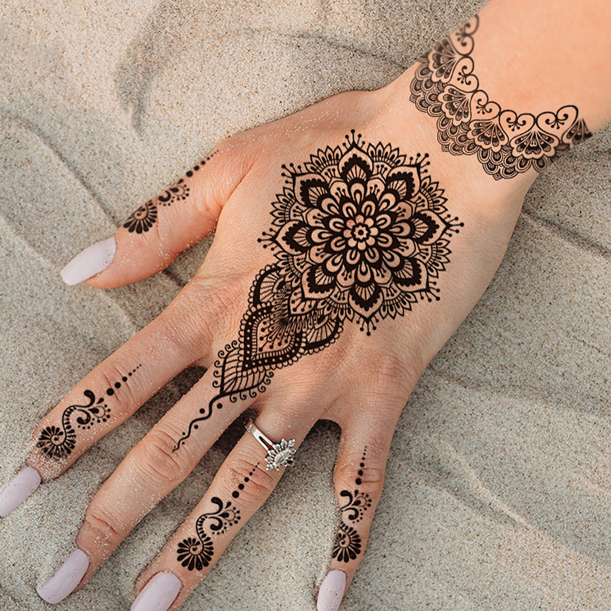 Wedding Sutra - Waterproof Temporary Tattoo Stickers Mandala Lace
