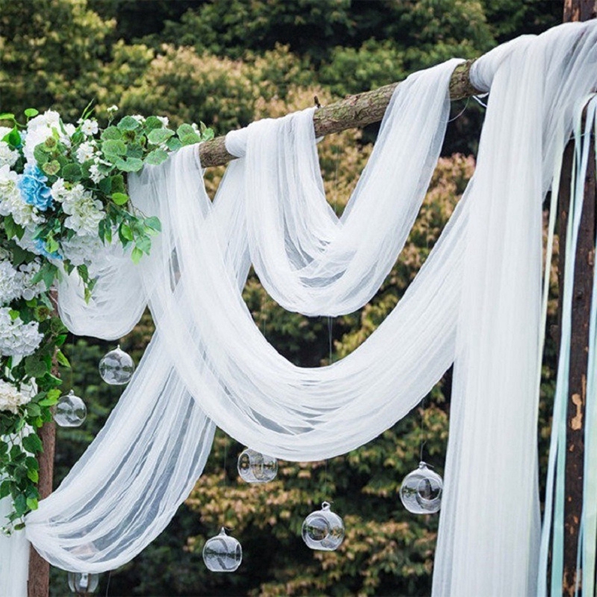 Chair Sash Organza - White Wedding Decoration Tulle Roll Crystal