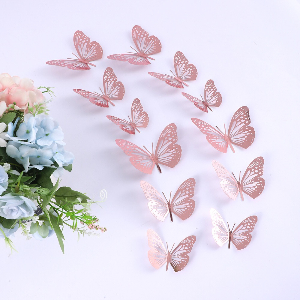 12p 3D Butterfly Wall Decor 4  - Wedding Package Gold のレビューと価格