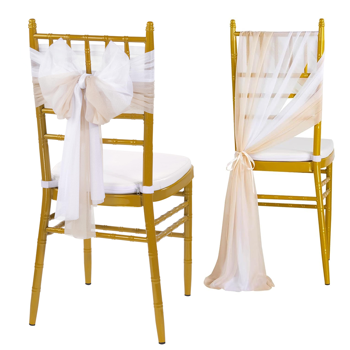 10/50PCS Chiffon Chair Sashes  - Chair Sash Organza のレビューと価格