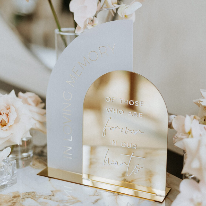 In Loving Memory Sign,Gold Mir - Table Number Gold のレビューと価格