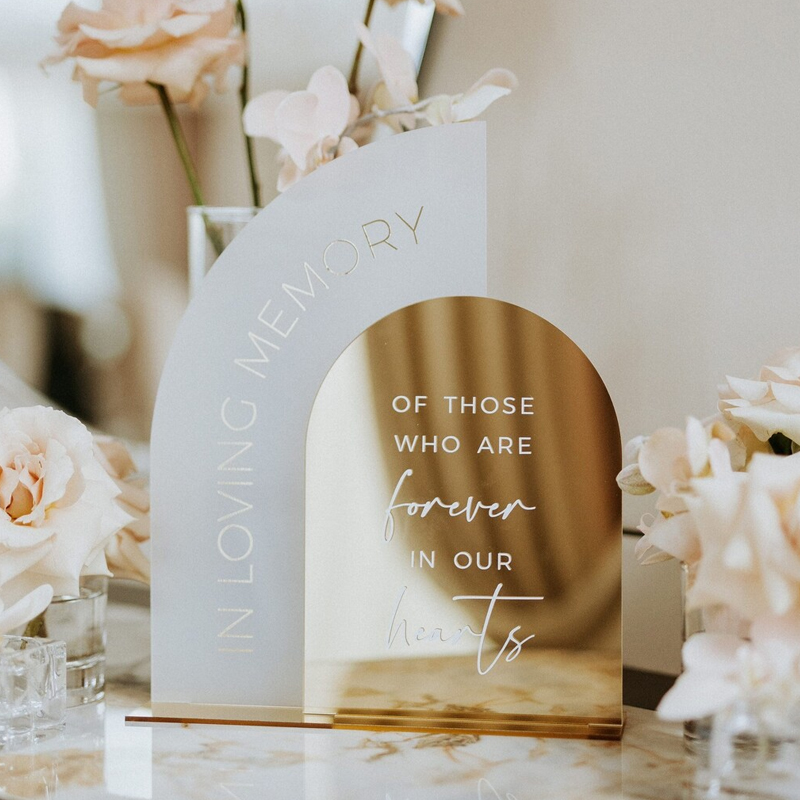 In Loving Memory Sign,Gold Mir - Table Number Gold のレビューと価格