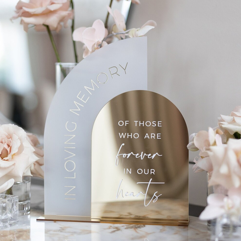 In Loving Memory Sign,Gold Mir - Table Number Gold のレビューと価格