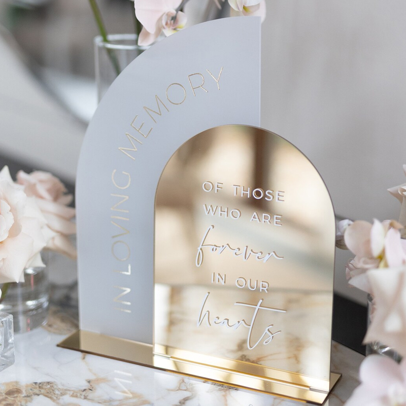In Loving Memory Sign,Gold Mir - Table Number Gold のレビューと価格