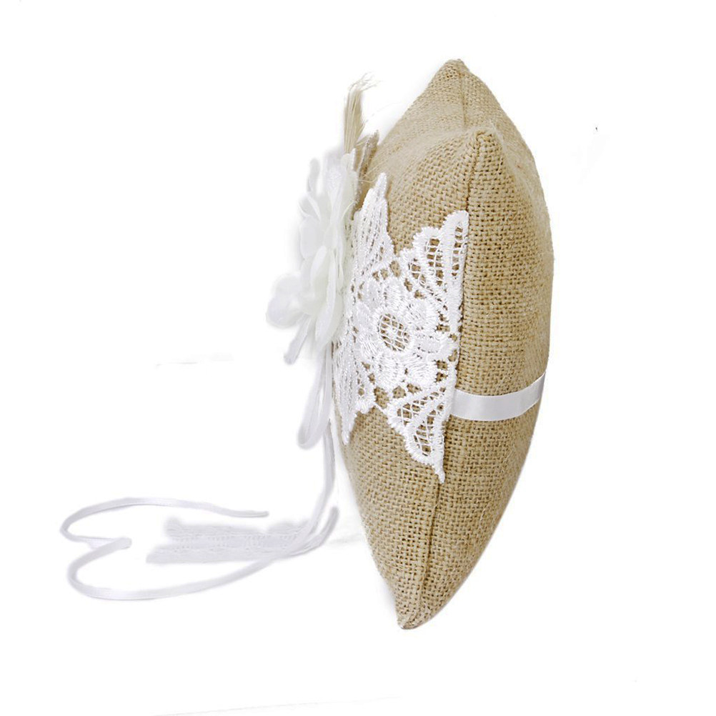 20x20cm Jute Wedding Ring Pill - Ring Bearer Pillow のレビューと価格