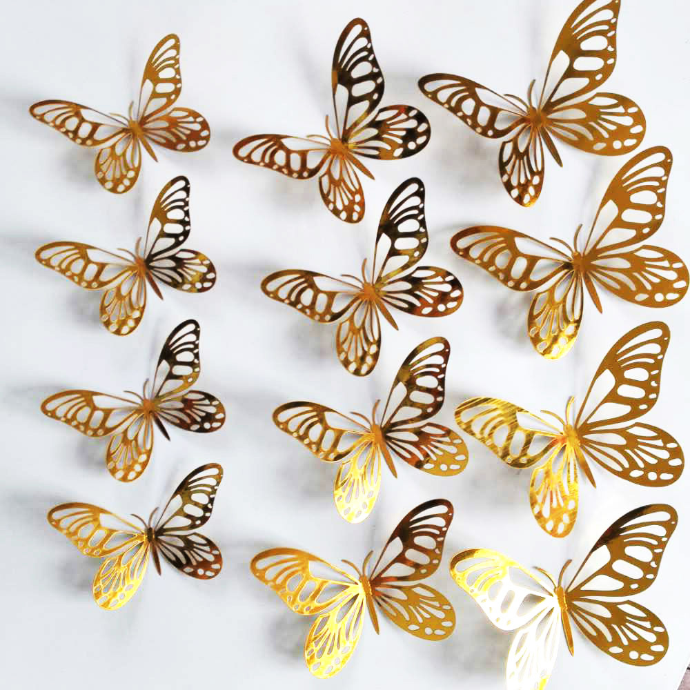 12Pcs/Set Gold Silver Hollow B - Wedding Package Gold のレビューと価格