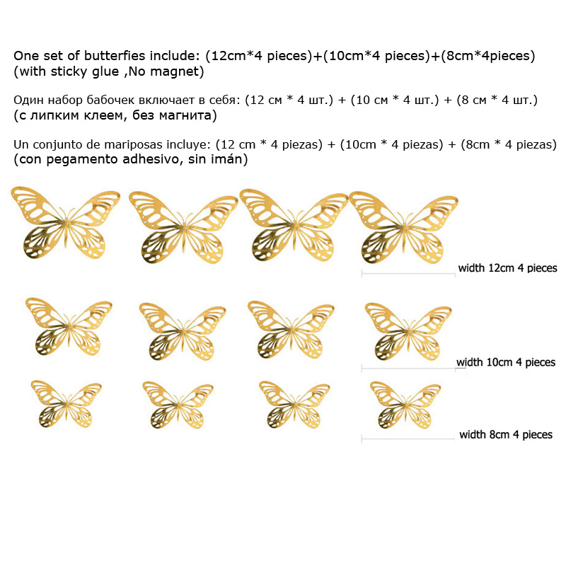 12Pcs/Set Gold Silver Hollow B - Wedding Package Gold のレビューと価格