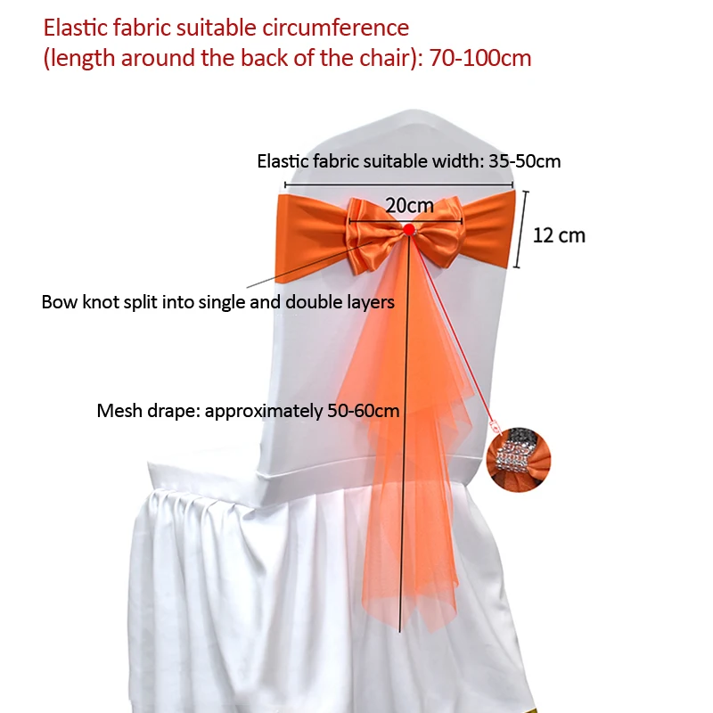10 50pcs Spandex Chair Sashes  - Chair Sash Organza のレビューと価格