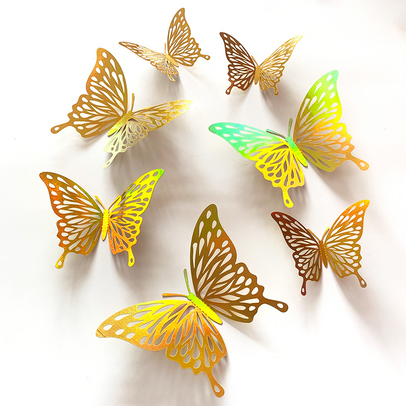 12 Pcs Gold 3D Hollow Butterfl - Wedding Package Gold のレビューと価格