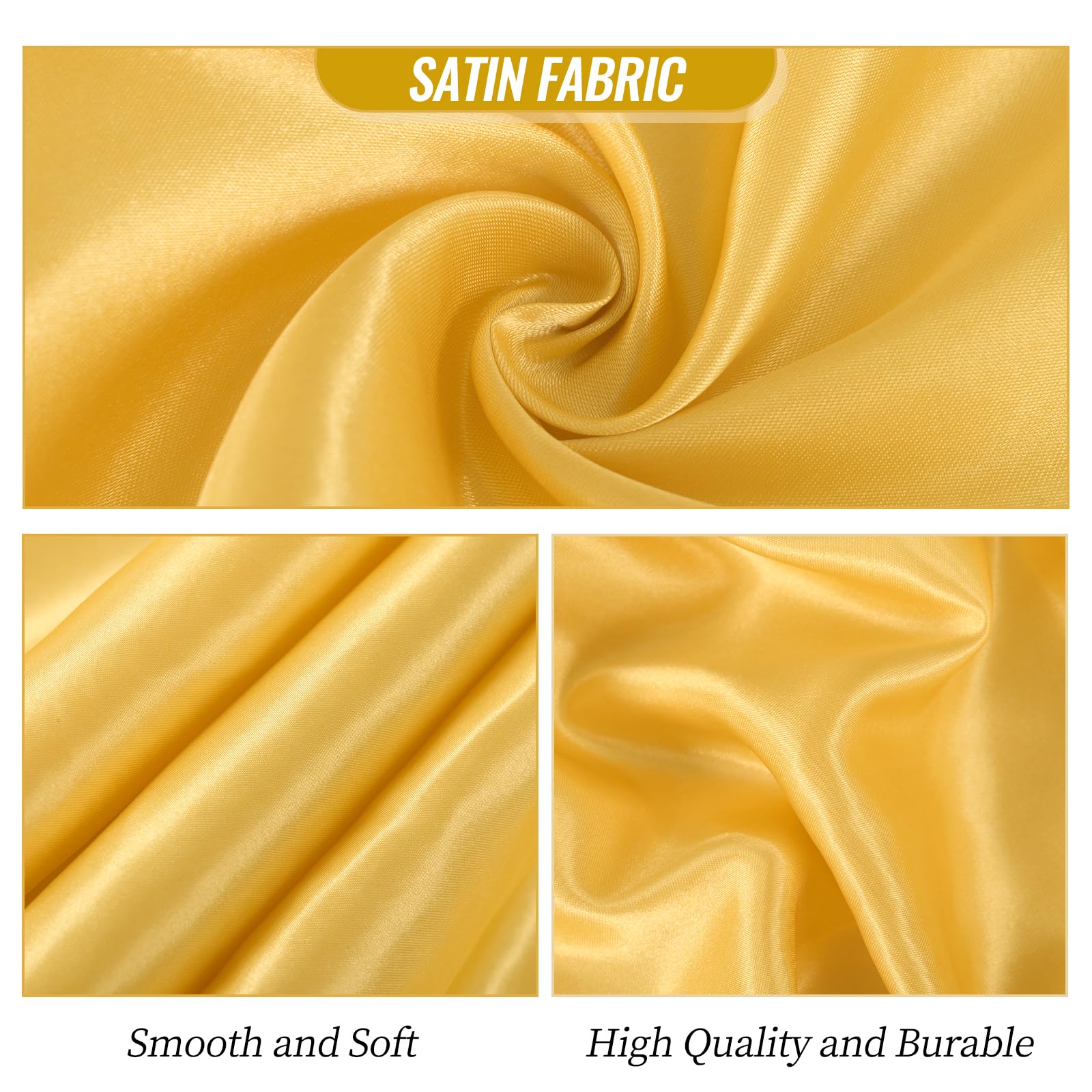 10/50PCS 17x275cm Gold Satin C - Chair Sash Organza のレビューと価格