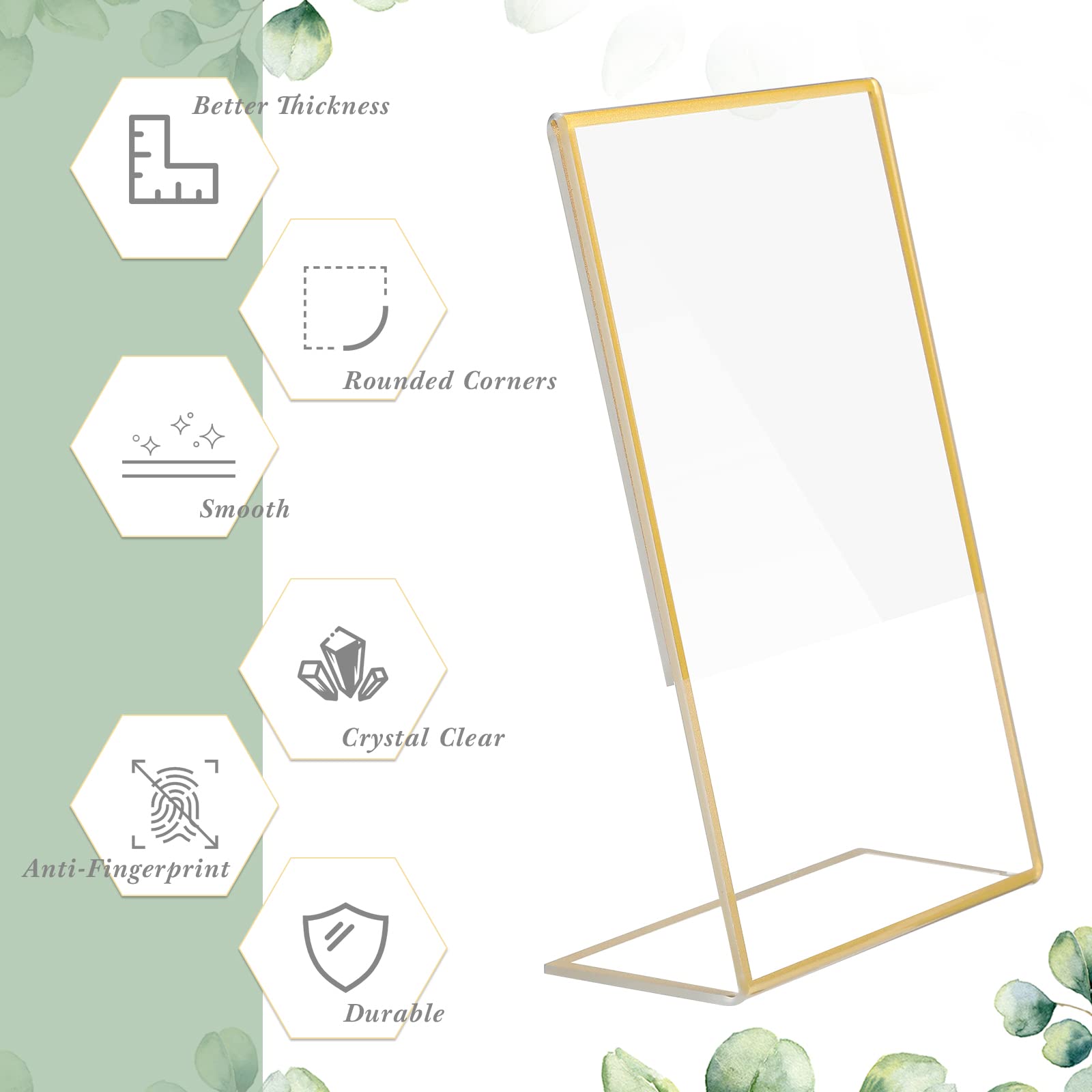 Gold Frame Acrylic Sign Holder - Table Number Gold のレビューと価格
