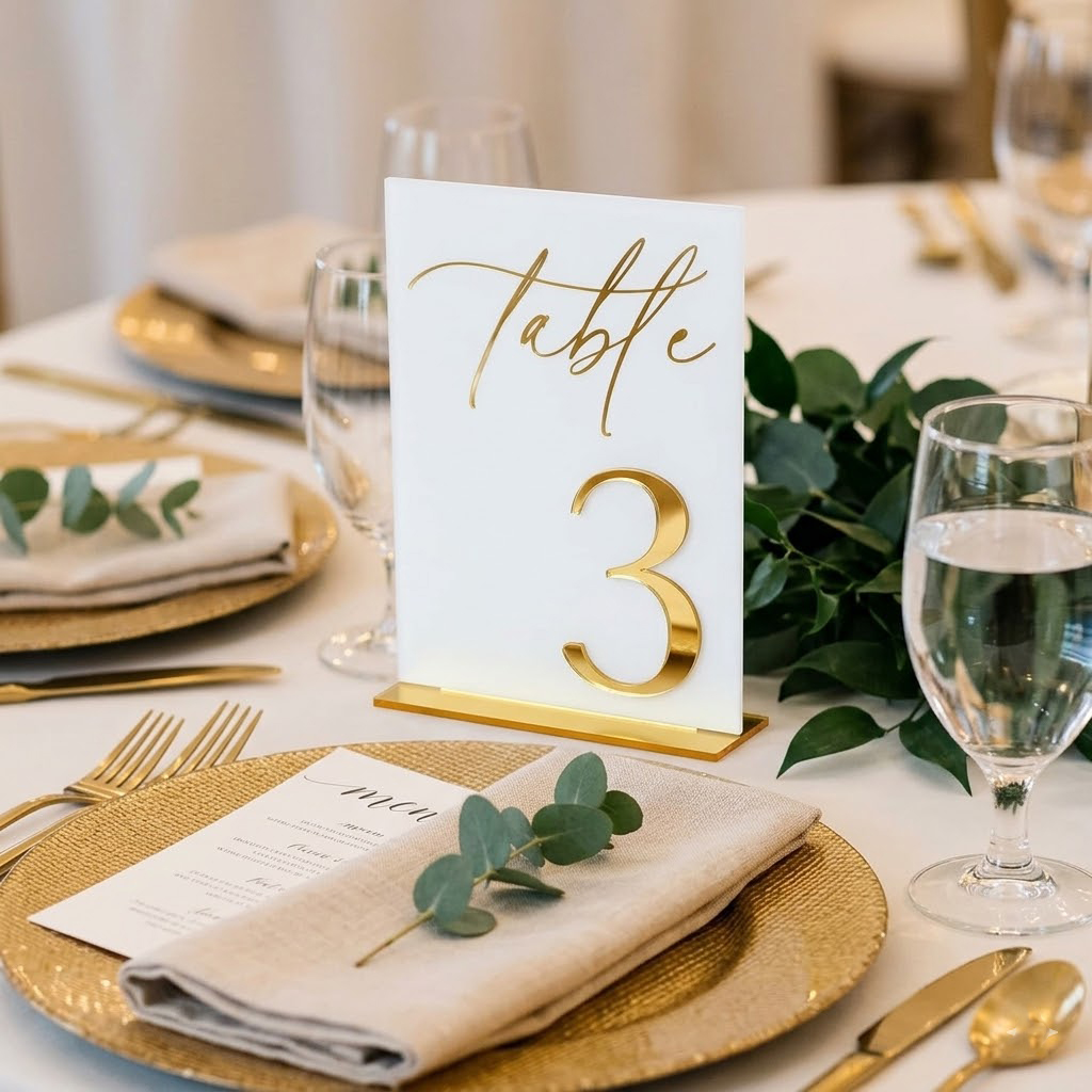 Wedding Table Numbers 1-10 wit - Table Number Gold のレビューと価格