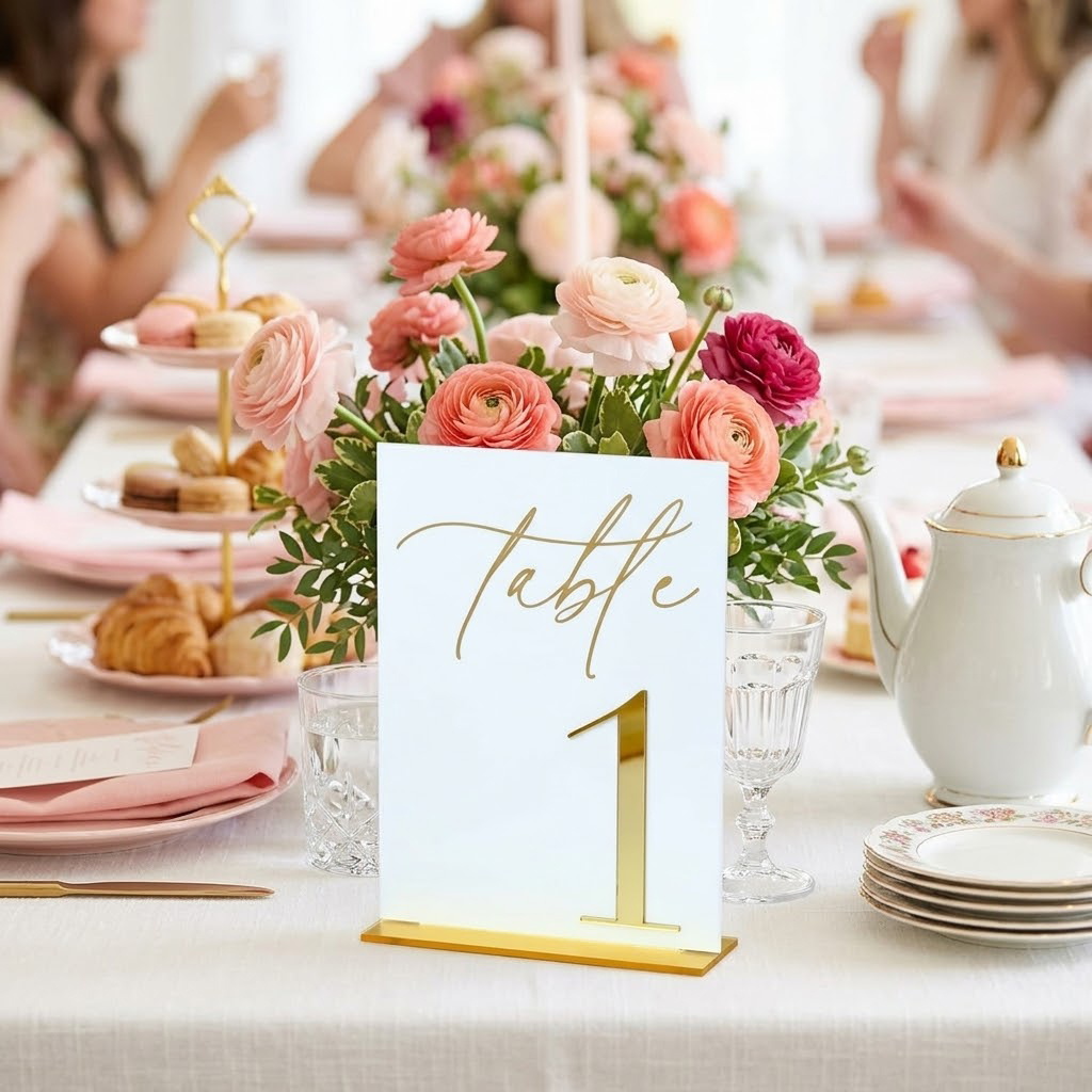 Wedding Table Numbers 1-10 wit - Table Number Gold のレビューと価格
