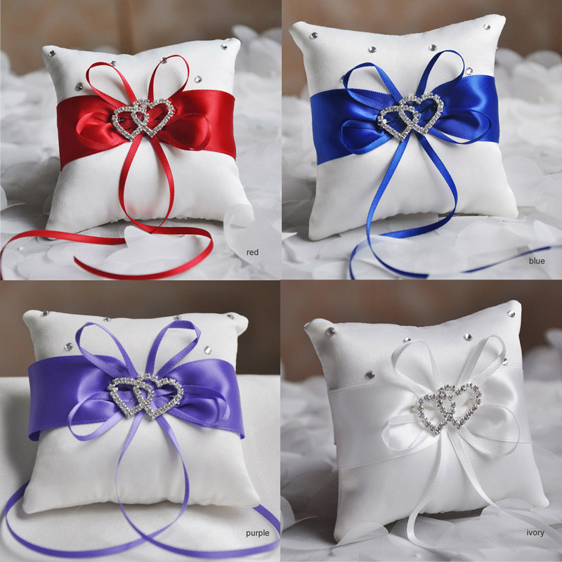 1pc White Red Blue Pillow Ribb - Ring Bearer Pillow のレビューと価格