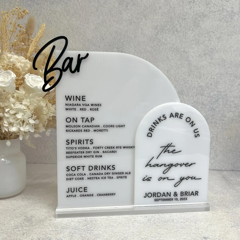Custom Bar Menu with 3D Cutout - Table Number Gold のレビューと価格