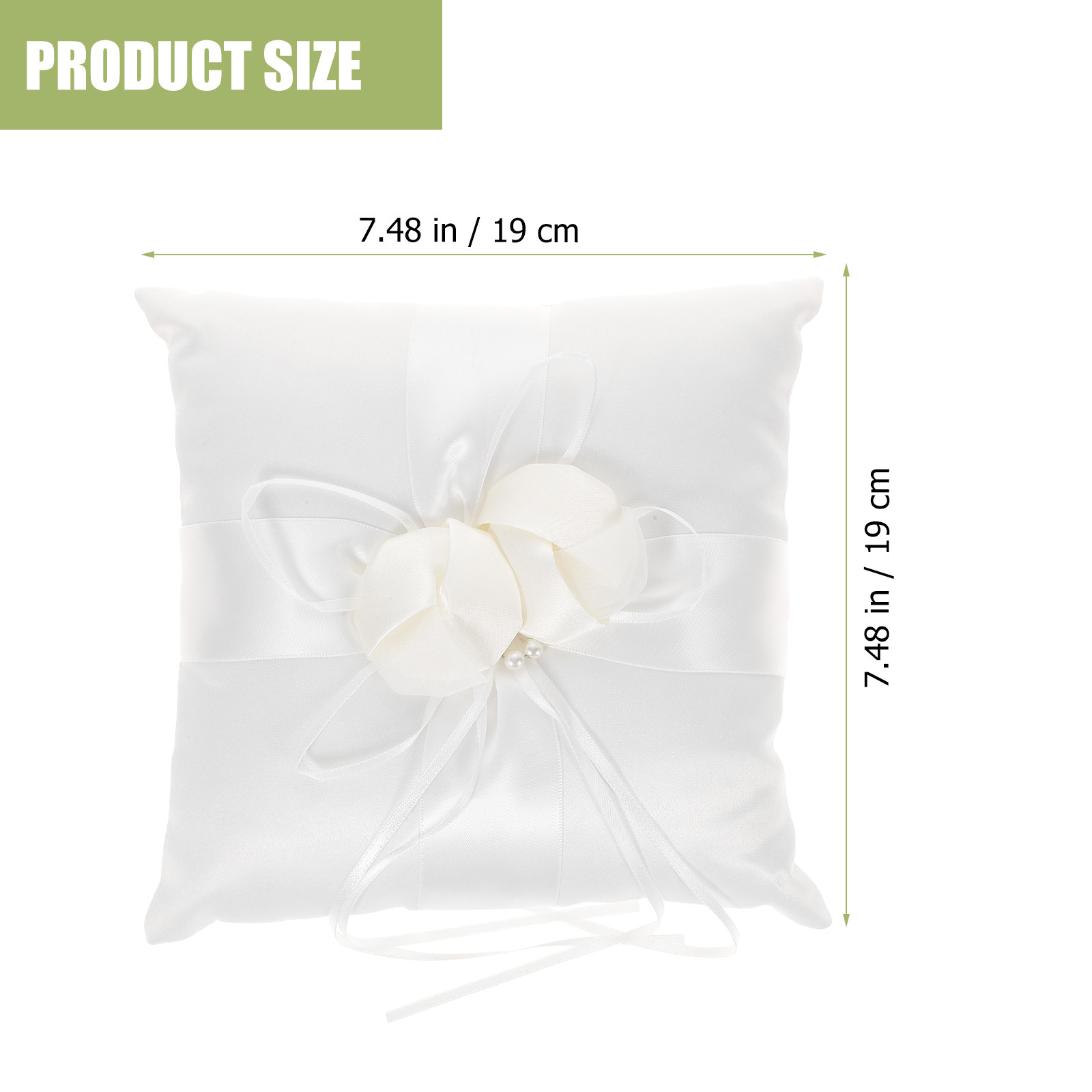 White 20x20cm Pocket Ring Pill - Ring Bearer Pillow のレビューと価格