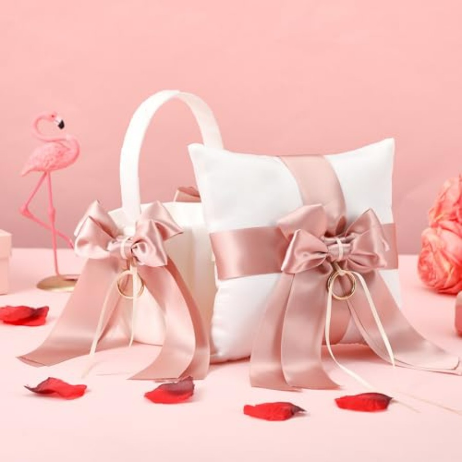 2 Pcs Flower Girl Baskets and  - Ring Bearer Pillow のレビューと価格