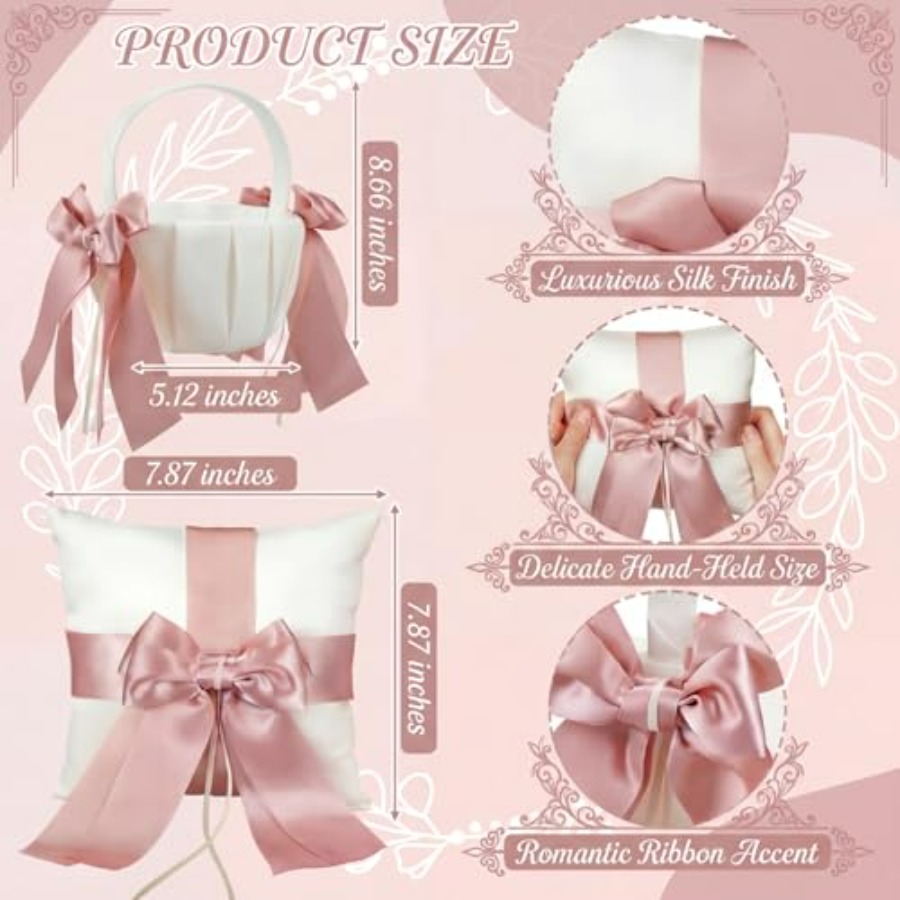 2 Pcs Flower Girl Baskets and  - Ring Bearer Pillow のレビューと価格