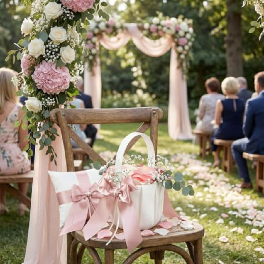 2 Pcs Flower Girl Baskets and  - Ring Bearer Pillow のレビューと価格