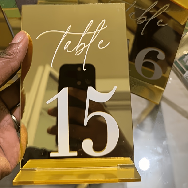 Gold Mirror Acrylic Table Numb - Table Number Gold のレビューと価格