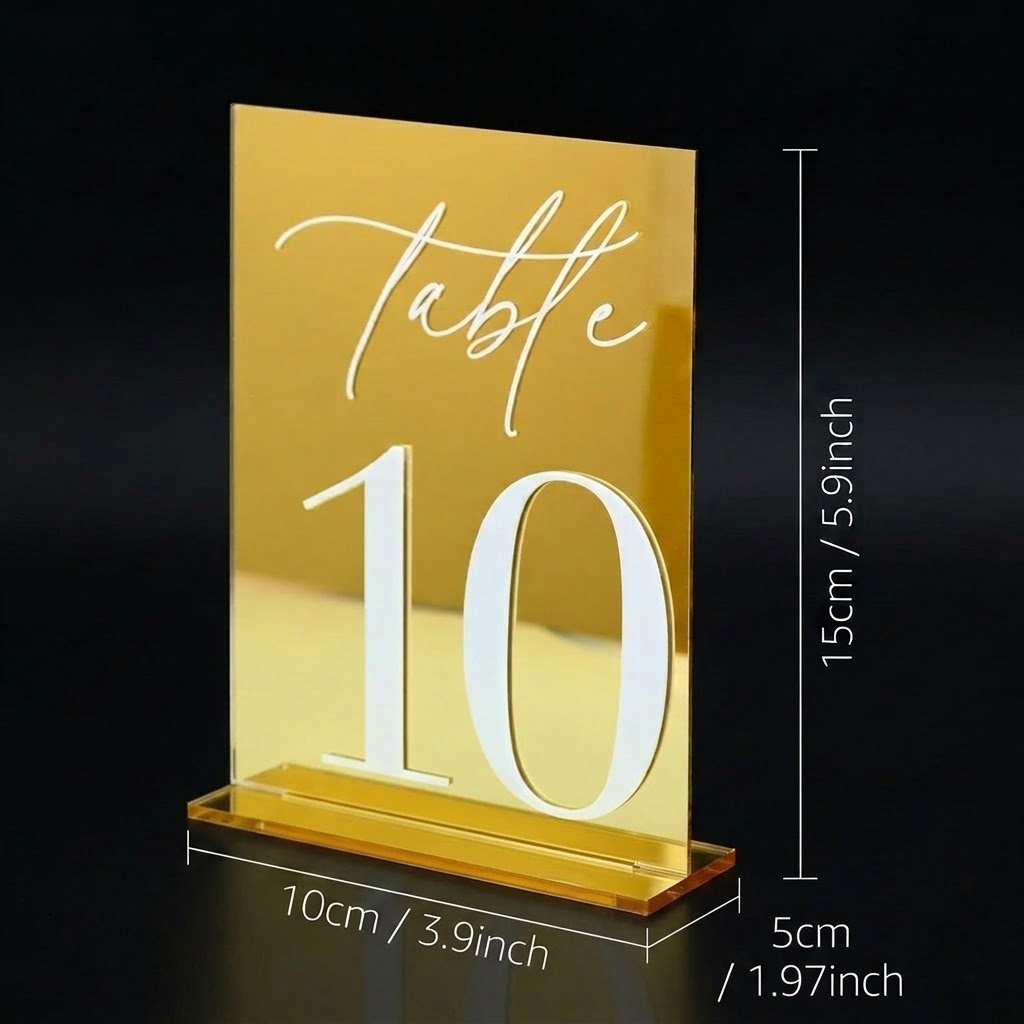 Gold Mirror Acrylic Table Numb - Table Number Gold のレビューと価格