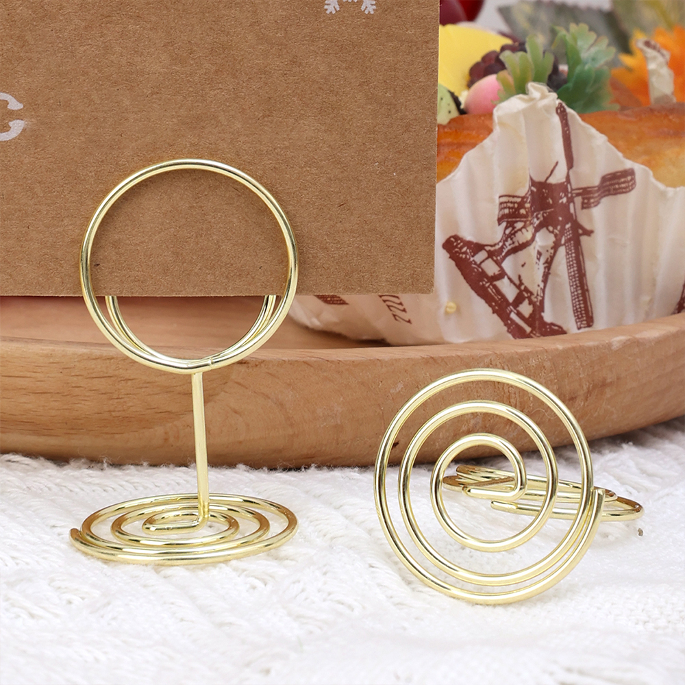 24-2pcs Metal Place Card Holde - Table Number Gold のレビューと価格