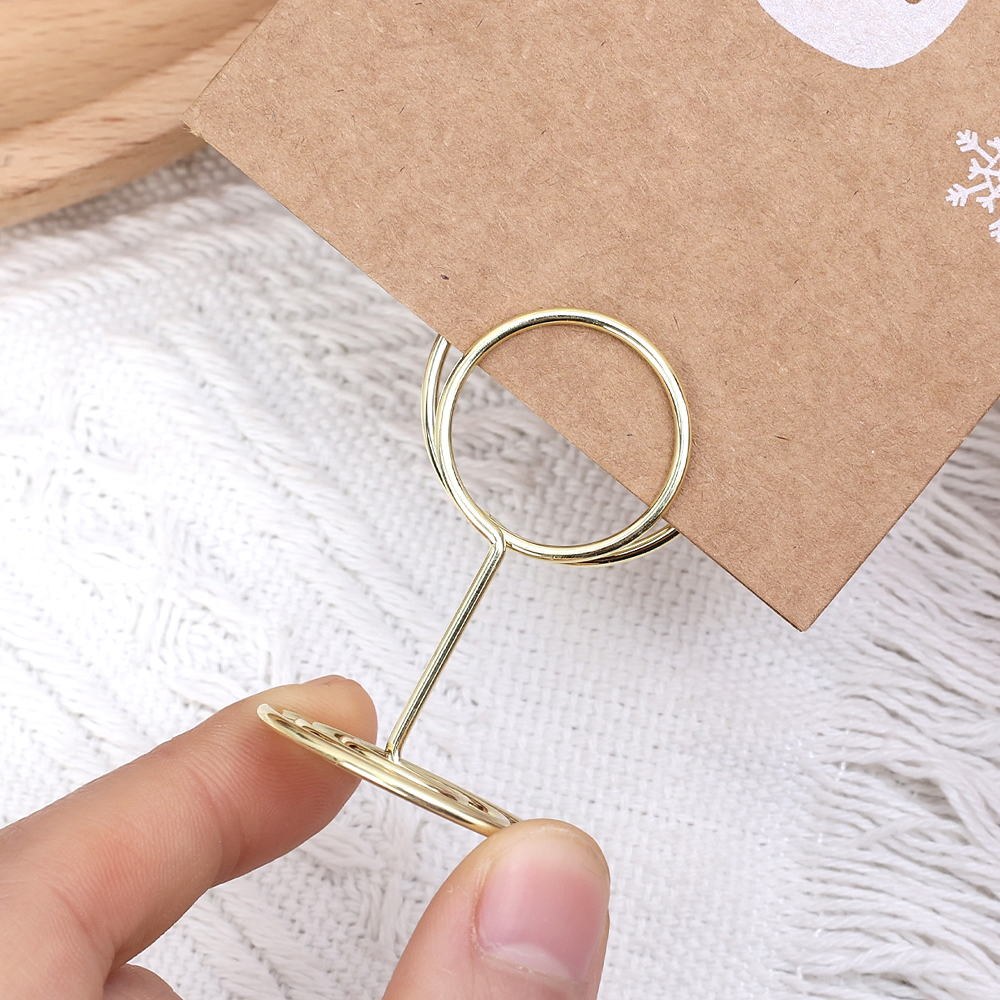 24-2pcs Metal Place Card Holde - Table Number Gold のレビューと価格