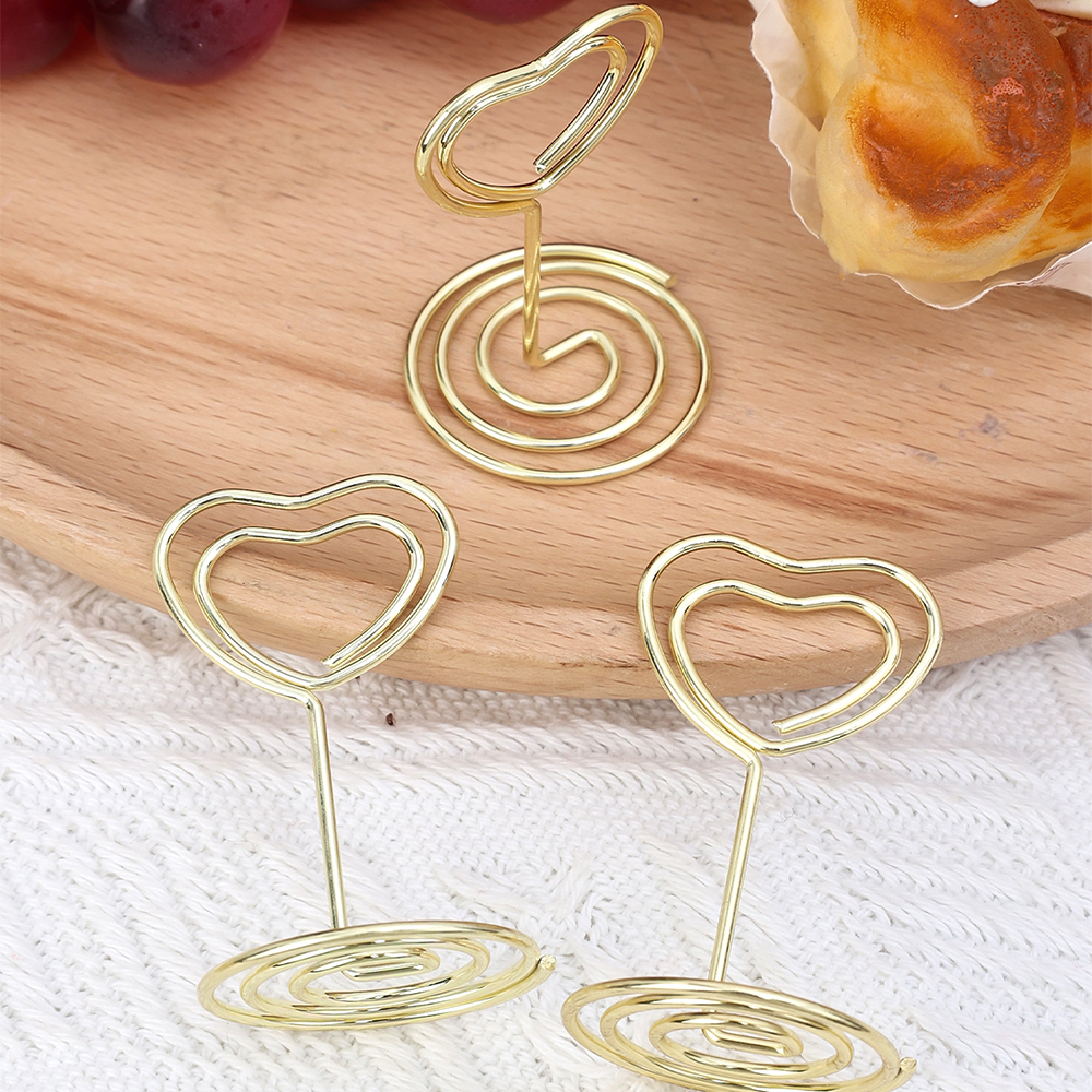 24-2pcs Metal Place Card Holde - Table Number Gold のレビューと価格