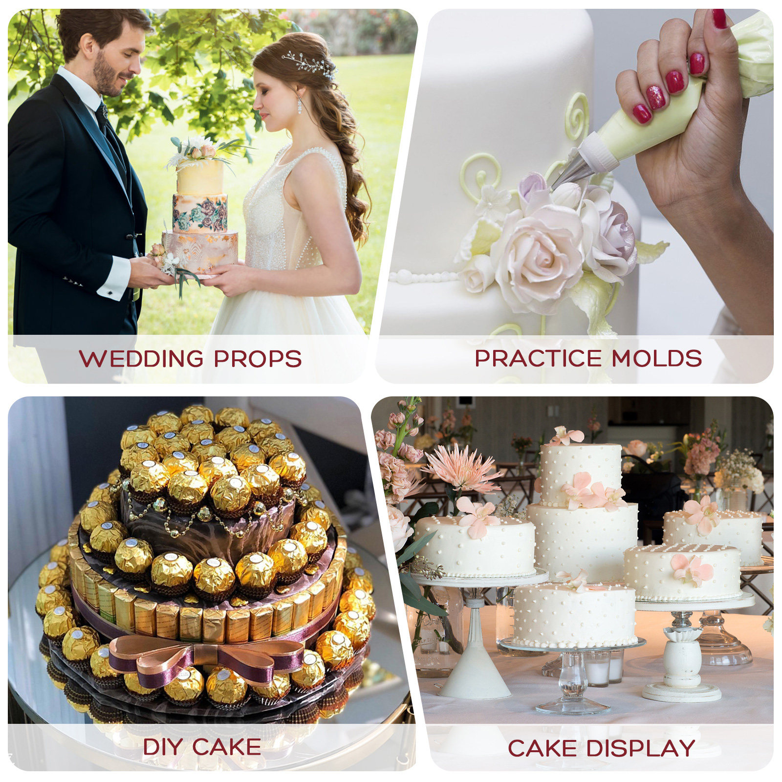 4Pcs Cake Dummy Foam Cubic Sha - Wedding Cake Supply のレビューと価格