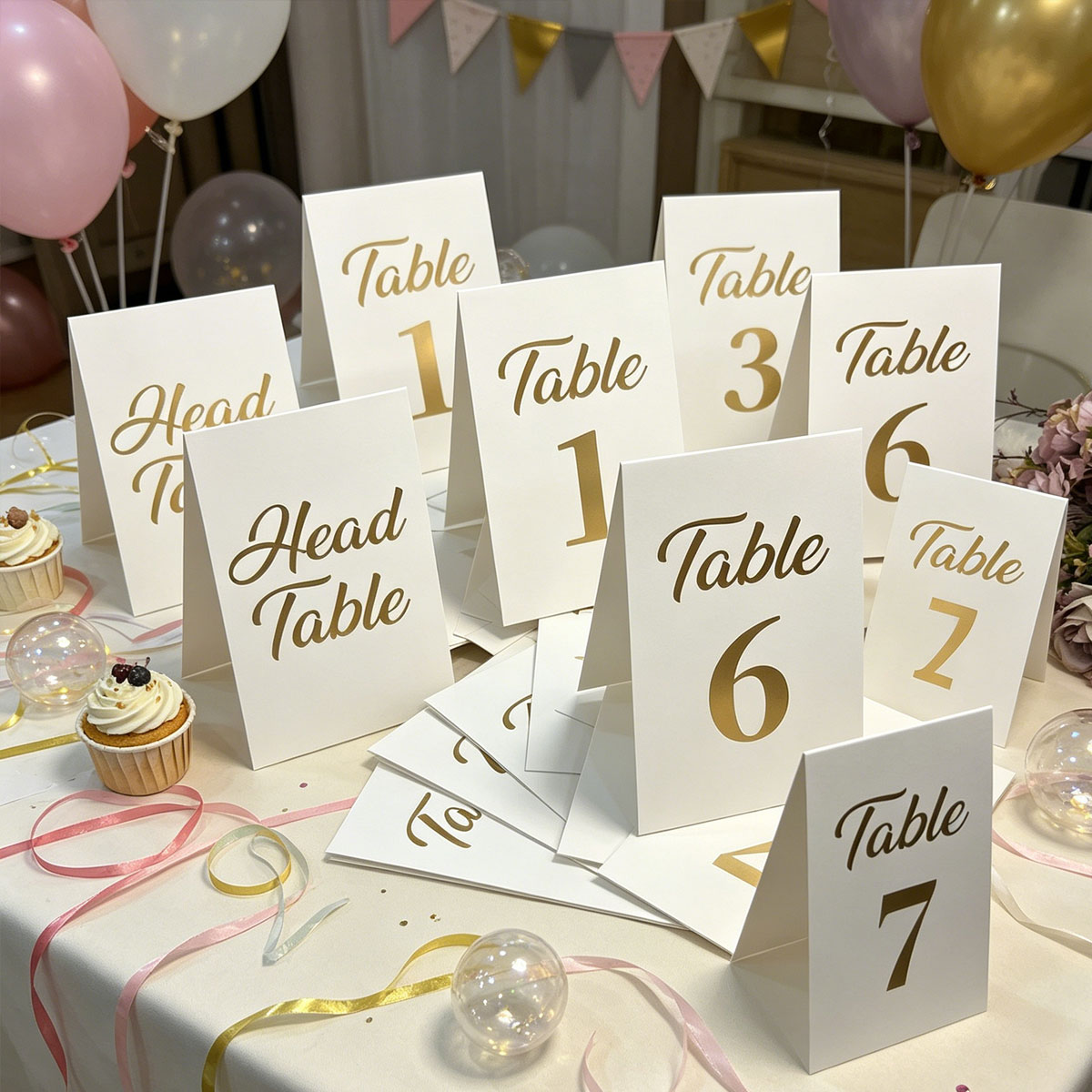 1set Gold Foil Wedding Table N - Table Number Gold のレビューと価格