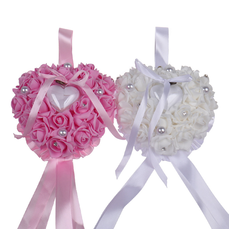 1Pcs Heart-shape Rose Flowers  - Ring Bearer Pillow のレビューと価格