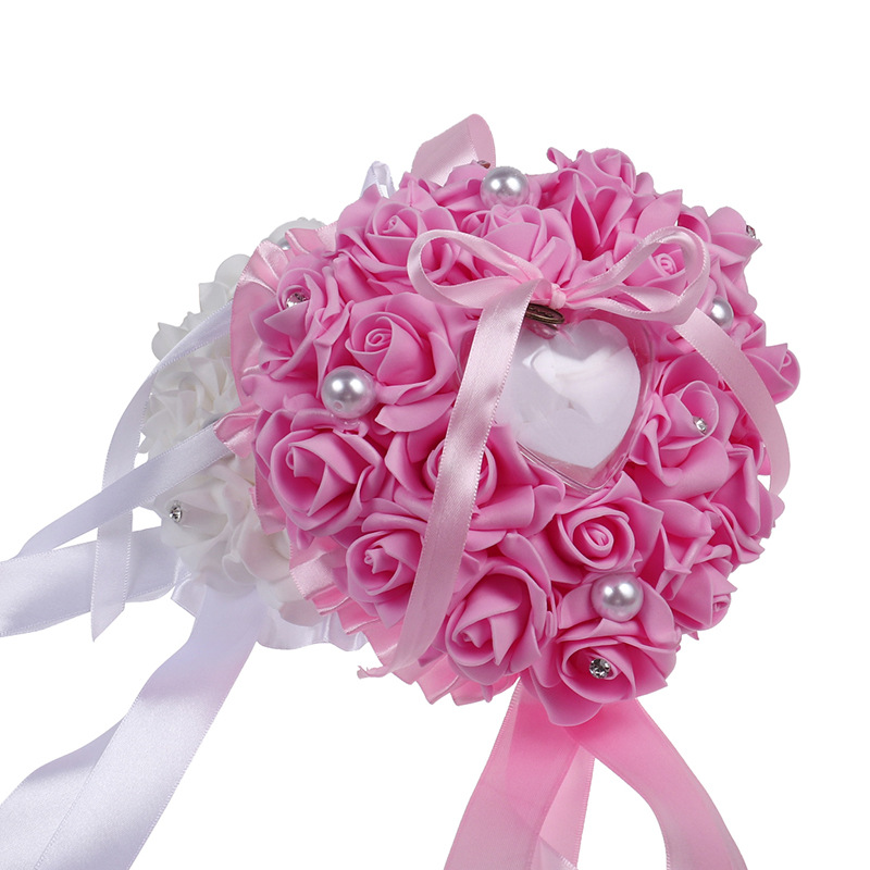 1Pcs Heart-shape Rose Flowers  - Ring Bearer Pillow のレビューと価格