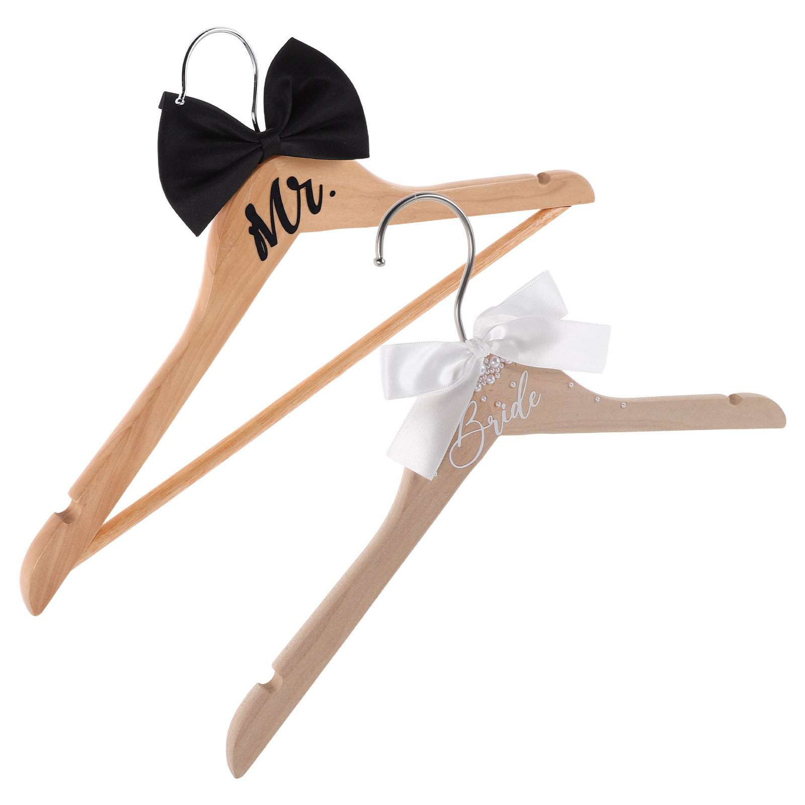 2Pcs Wooden Wedding Hangers Se - Wedding Support のレビューと価格