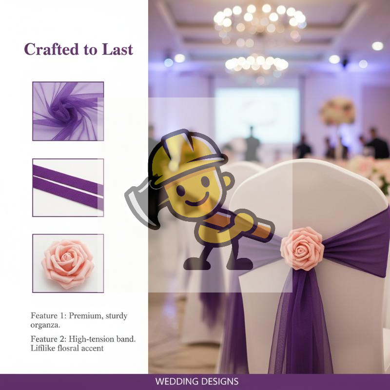 Organza Chair Sashes Flower Sp - Chair Sash Organza のレビューと価格